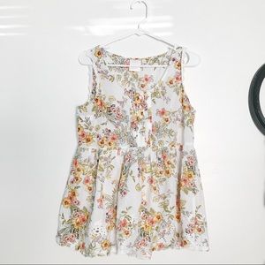 Lauren Conrad Floral Button Ruffled Tank Top